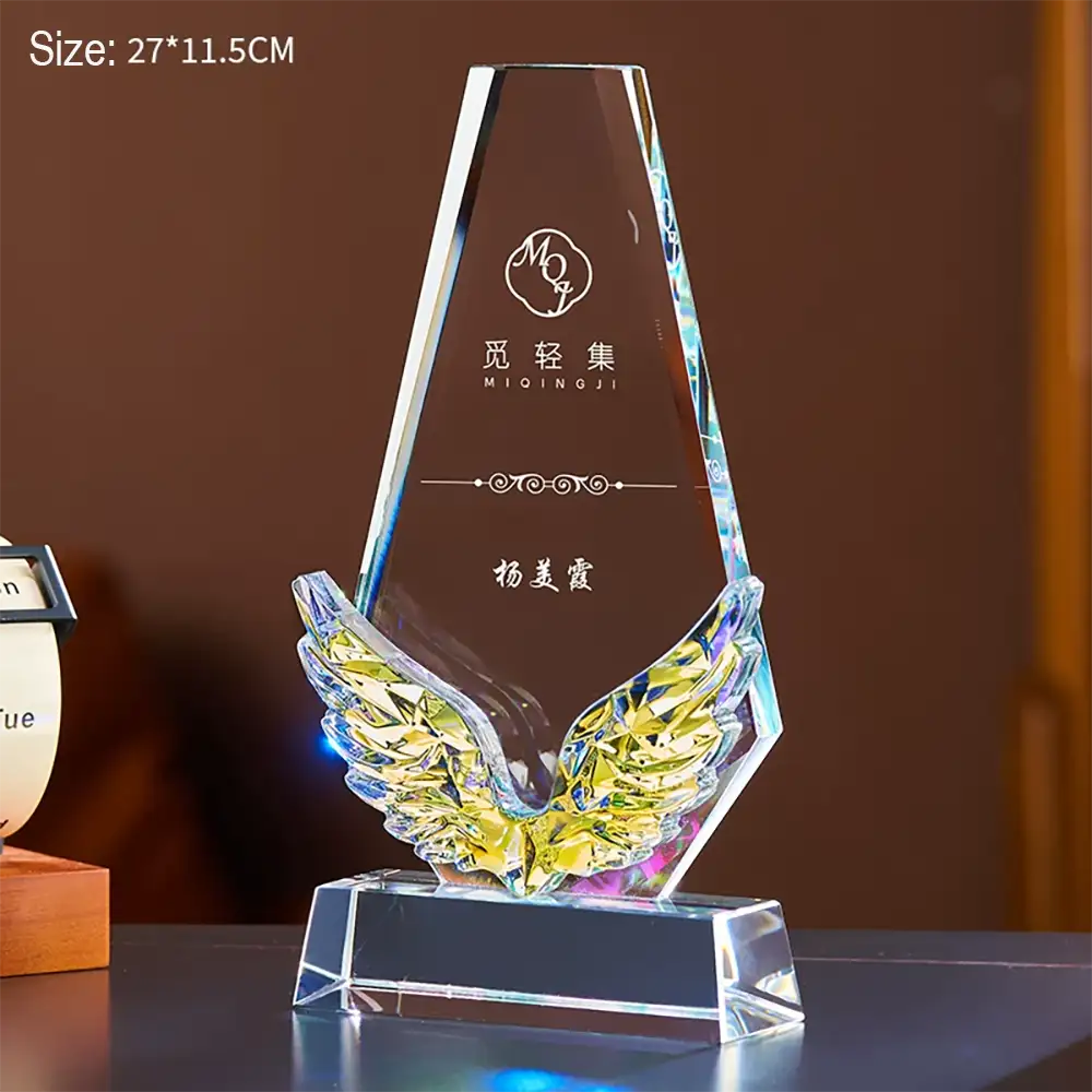 定制K9水晶奖牌 大理石/水晶双底座可选 赛事教师退休纪念表彰奖牌 - crystal trophy 1