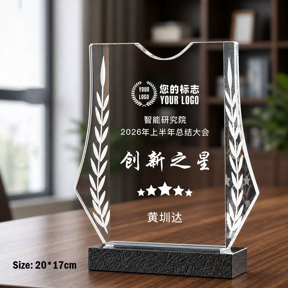 定制K9水晶奖牌 大理石/水晶双底座可选 赛事教师退休纪念表彰奖牌 - k9 crystal plaque marble base 5