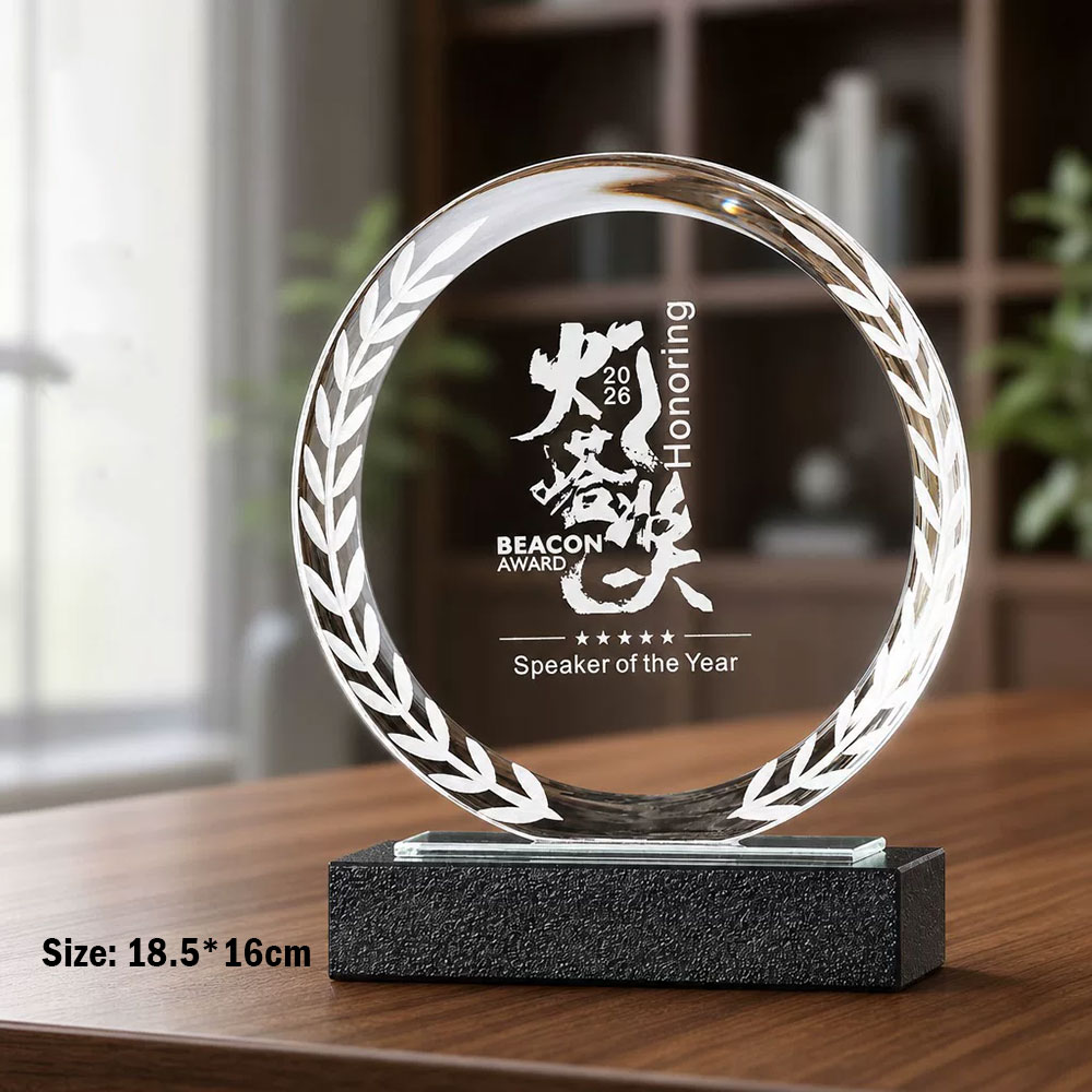 定制K9水晶奖牌 大理石/水晶双底座可选 赛事教师退休纪念表彰奖牌 - k9 crystal trophy marble base 1