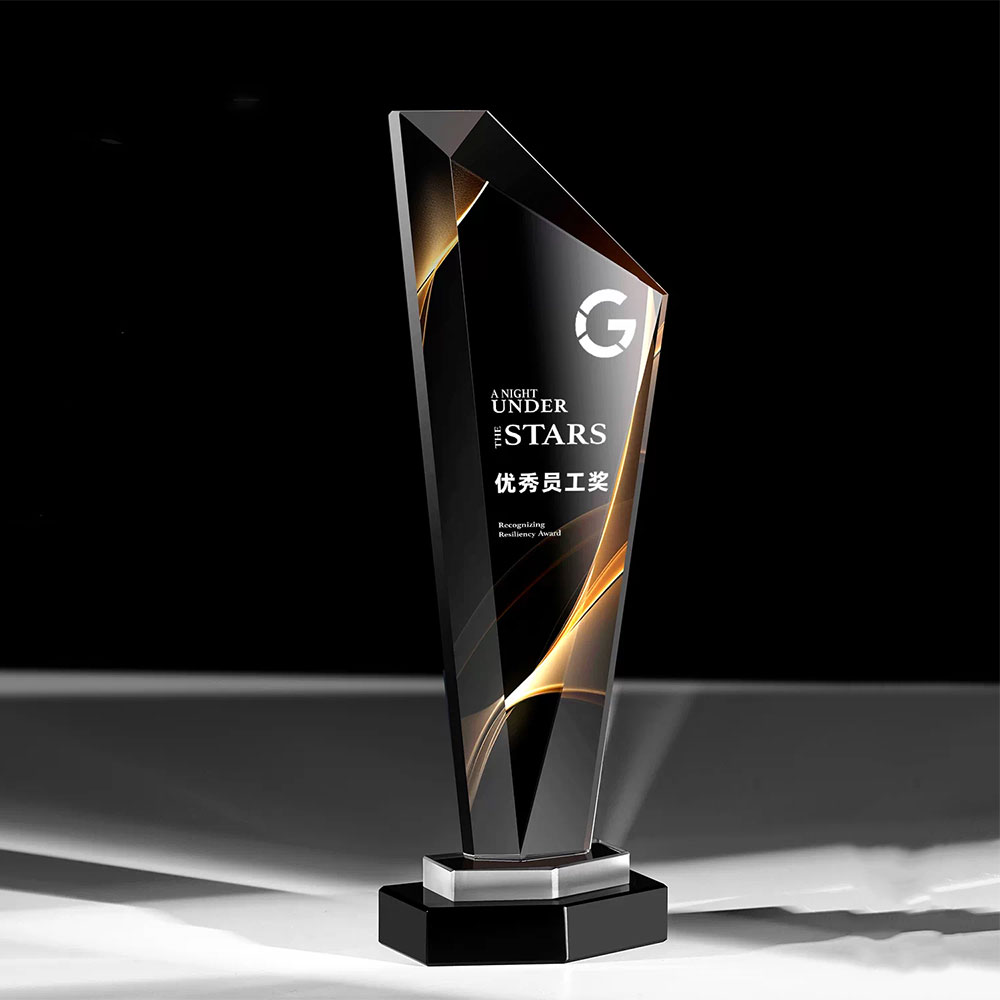 切面水晶奖杯定制 企业年会彩印奖牌 优秀员工颁奖纪念奖杯 - crystal trophy 11