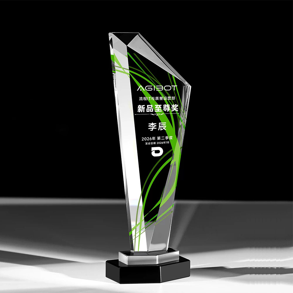 切面水晶奖杯定制 企业年会彩印奖牌 优秀员工颁奖纪念奖杯 - crystal trophy 13