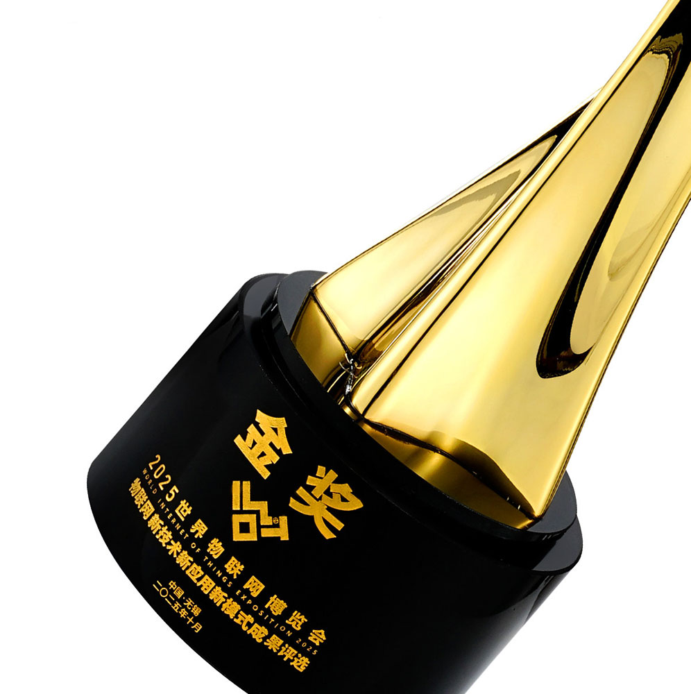 创意金属奖杯水晶底座 企业赛事颁奖纪念奖杯可定制 - metal trophy black base 3